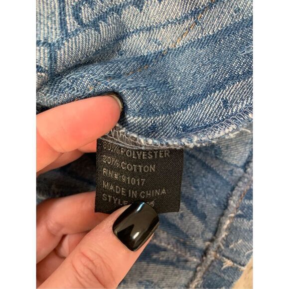 Solitaire Paisley Denim Jacket Size M - Picture 4 of 6